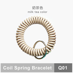 奶茶色-實色系彈簧手環圈Q01
